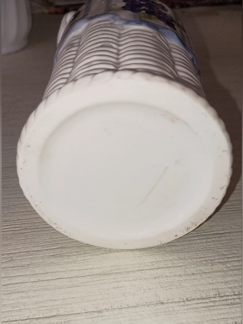 3/$15 Porcelain Ceramic Vase with Purple Floral Design